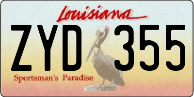 LA license plate ZYD355