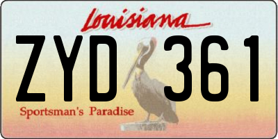 LA license plate ZYD361