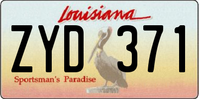 LA license plate ZYD371