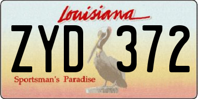 LA license plate ZYD372