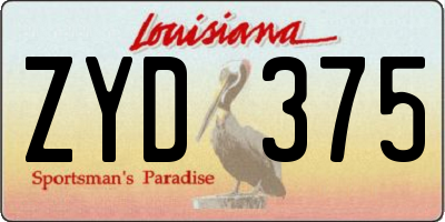 LA license plate ZYD375
