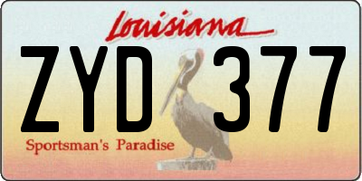 LA license plate ZYD377