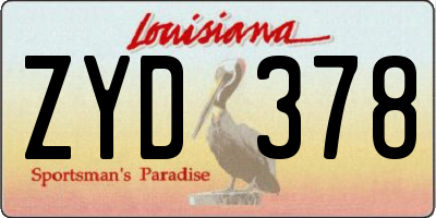 LA license plate ZYD378
