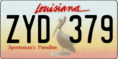 LA license plate ZYD379