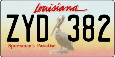LA license plate ZYD382