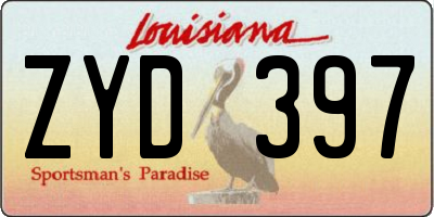 LA license plate ZYD397