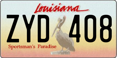 LA license plate ZYD408