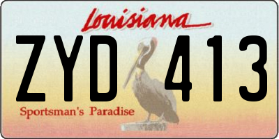 LA license plate ZYD413