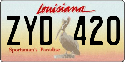 LA license plate ZYD420