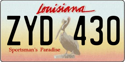 LA license plate ZYD430