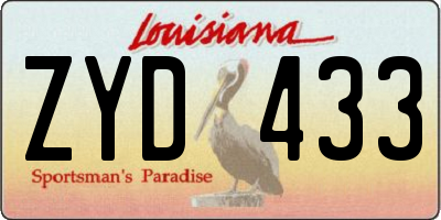 LA license plate ZYD433