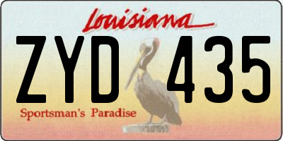 LA license plate ZYD435