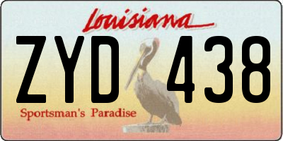 LA license plate ZYD438