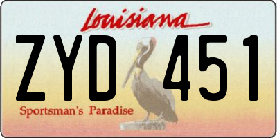 LA license plate ZYD451