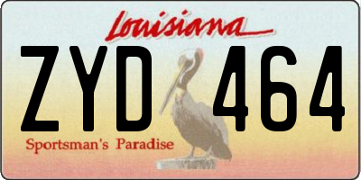LA license plate ZYD464