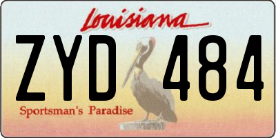 LA license plate ZYD484