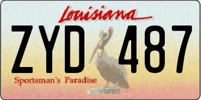 LA license plate ZYD487
