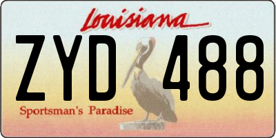 LA license plate ZYD488