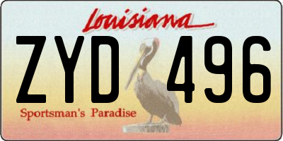 LA license plate ZYD496