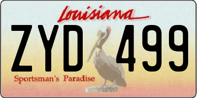 LA license plate ZYD499