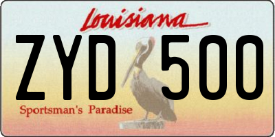 LA license plate ZYD500