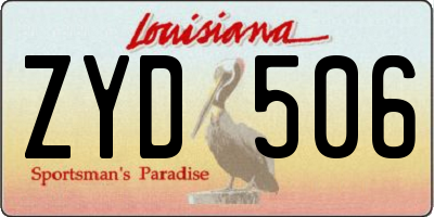 LA license plate ZYD506