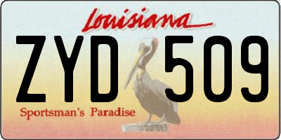 LA license plate ZYD509