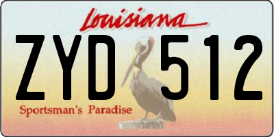 LA license plate ZYD512