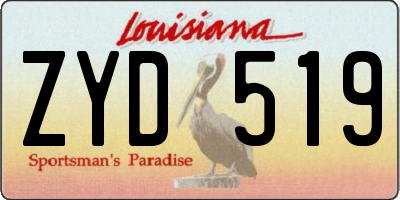 LA license plate ZYD519