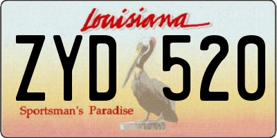 LA license plate ZYD520