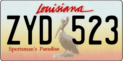 LA license plate ZYD523