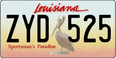 LA license plate ZYD525