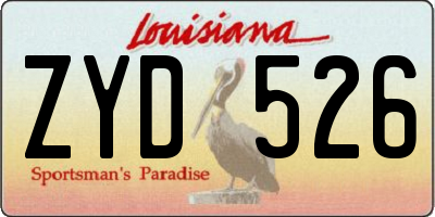 LA license plate ZYD526