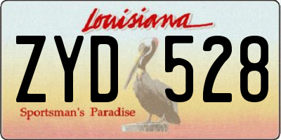 LA license plate ZYD528