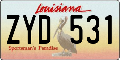 LA license plate ZYD531