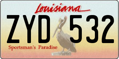 LA license plate ZYD532