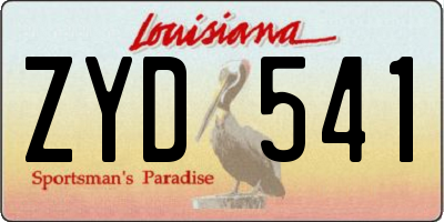 LA license plate ZYD541