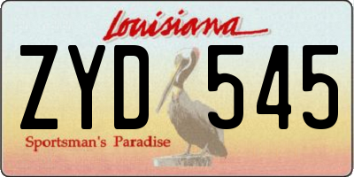 LA license plate ZYD545
