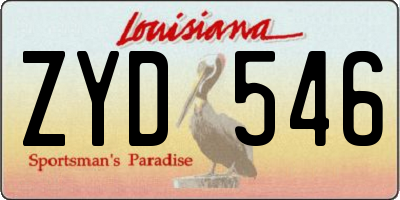 LA license plate ZYD546