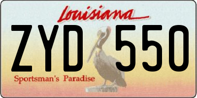 LA license plate ZYD550