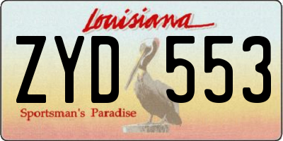 LA license plate ZYD553