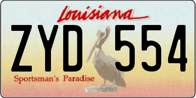 LA license plate ZYD554