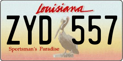 LA license plate ZYD557