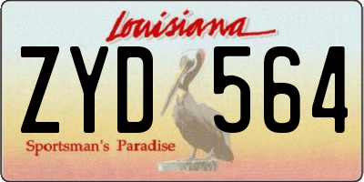 LA license plate ZYD564