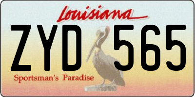 LA license plate ZYD565