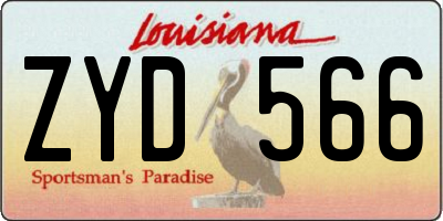 LA license plate ZYD566