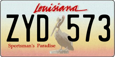 LA license plate ZYD573