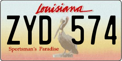 LA license plate ZYD574