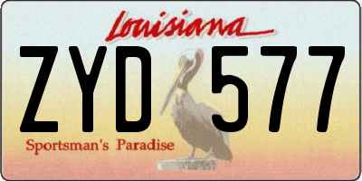 LA license plate ZYD577