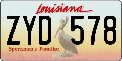 LA license plate ZYD578